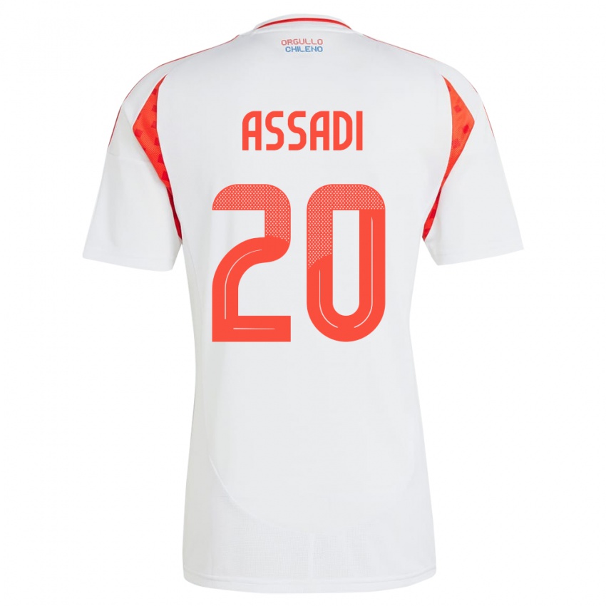 Kinder Chile Lucas Assadi #20 Weiß Auswärtstrikot Trikot 24-26 T-Shirt Schweiz