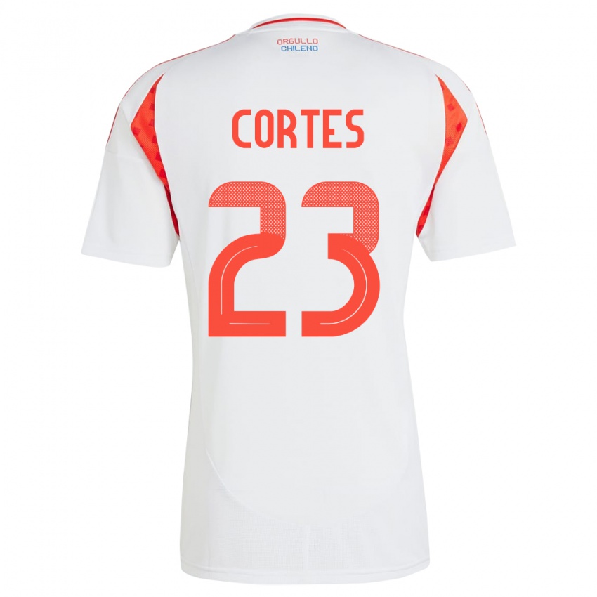 Kinder Chile Brayan Cortés #23 Weiß Auswärtstrikot Trikot 24-26 T-Shirt Schweiz