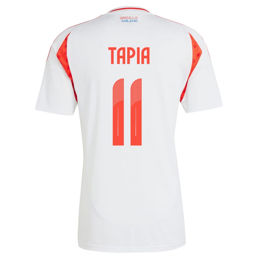 Kinder Chile Gonzalo Tapia #11 Weiß Auswärtstrikot Trikot 24-26 T-Shirt Schweiz