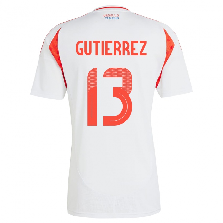 Kinder Chile Daniel Gutiérrez #13 Weiß Auswärtstrikot Trikot 24-26 T-Shirt Schweiz