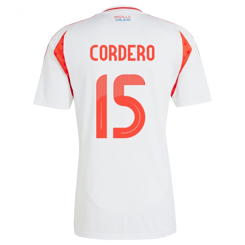 Kinder Chile Renato Cordero #15 Weiß Auswärtstrikot Trikot 24-26 T-Shirt Schweiz