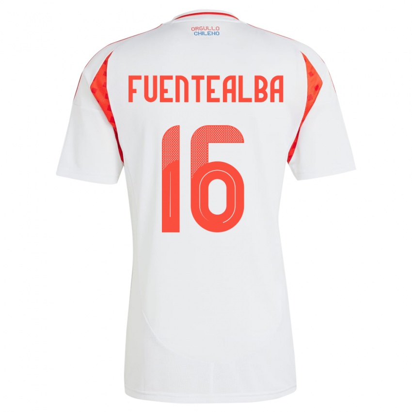 Kinder Chile Jeison Fuentealba #16 Weiß Auswärtstrikot Trikot 24-26 T-Shirt Schweiz