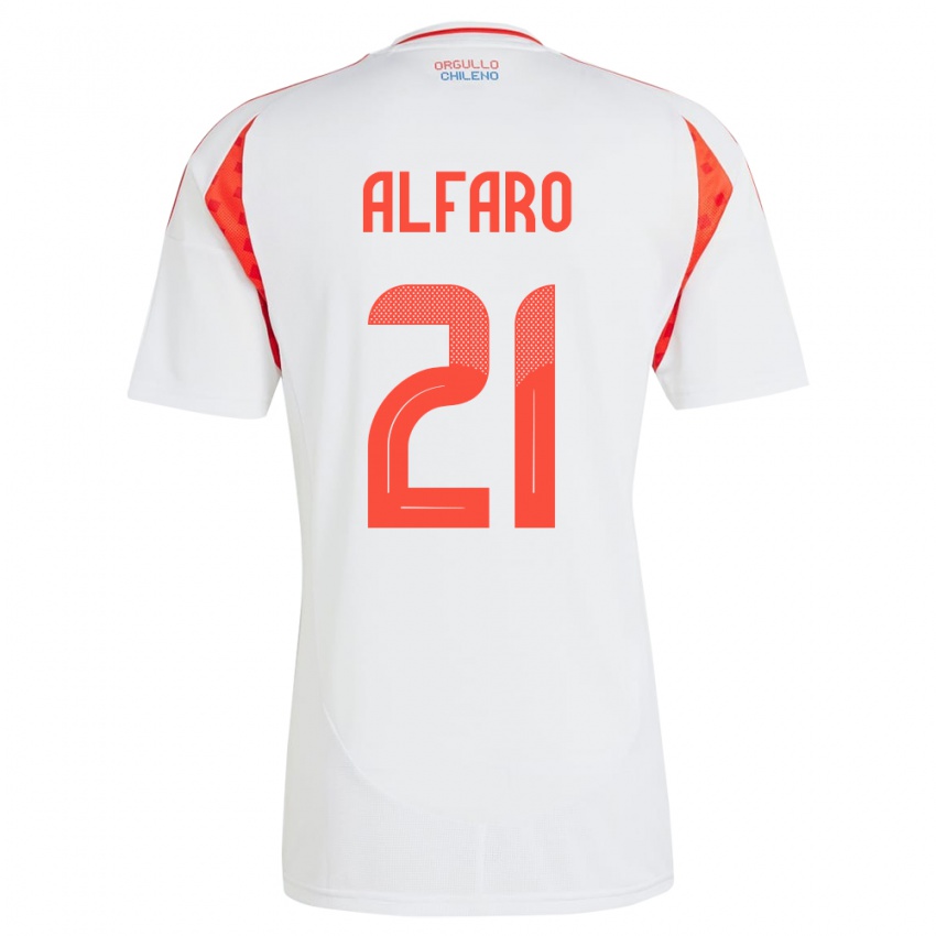 Kinder Chile Julián Alfaro #21 Weiß Auswärtstrikot Trikot 24-26 T-Shirt Schweiz