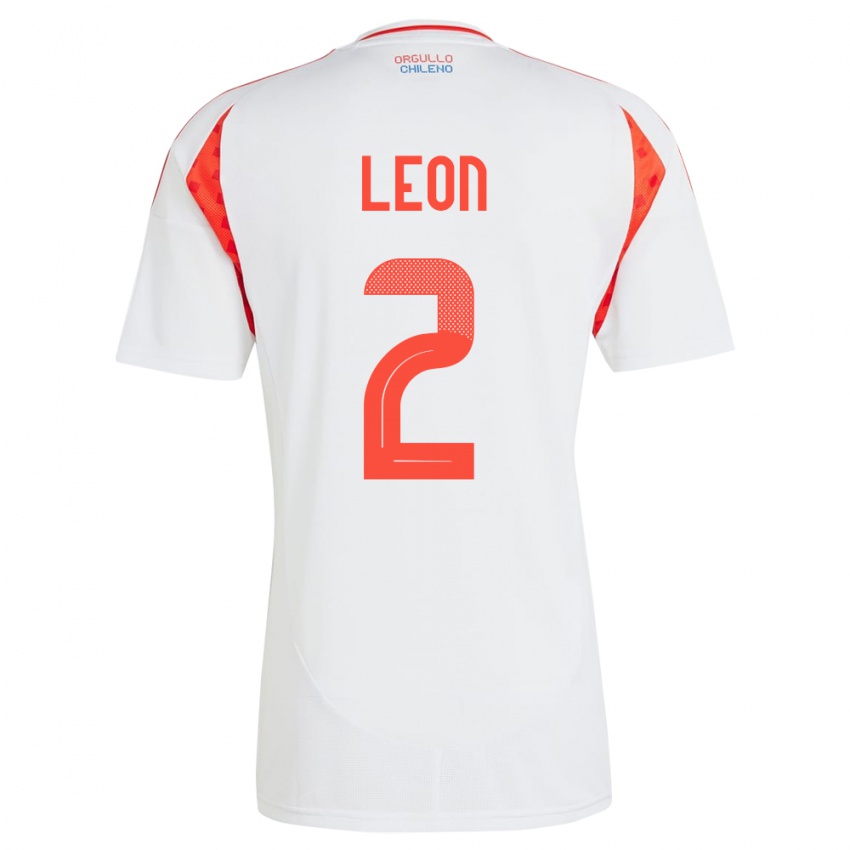 Kinder Chile Maicol León #2 Weiß Auswärtstrikot Trikot 24-26 T-Shirt Schweiz