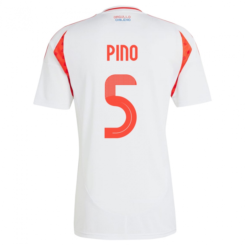 Kinder Chile Sebastián Pino #5 Weiß Auswärtstrikot Trikot 24-26 T-Shirt Schweiz