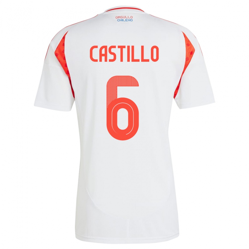 Kinder Chile Cristóbal Castillo #6 Weiß Auswärtstrikot Trikot 24-26 T-Shirt Schweiz