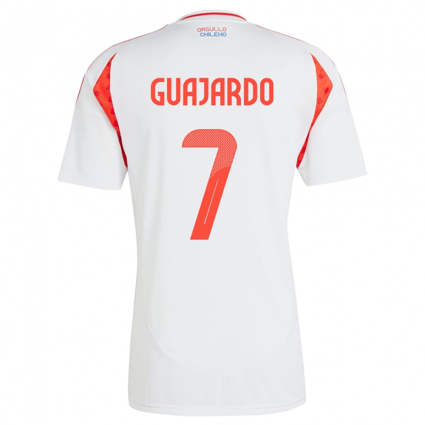 Kinder Chile Paolo Guajardo #7 Weiß Auswärtstrikot Trikot 24-26 T-Shirt Schweiz