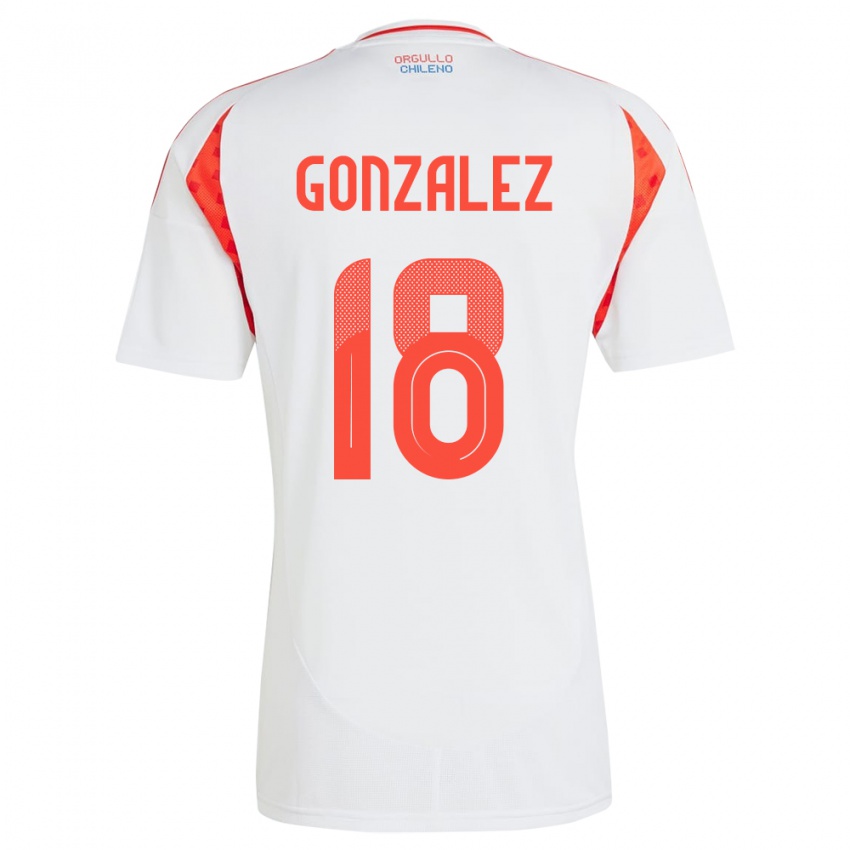 Kinder Chile Bryan González #18 Weiß Auswärtstrikot Trikot 24-26 T-Shirt Schweiz