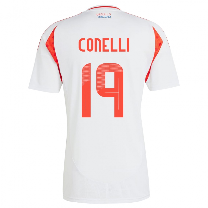 Kinder Chile Vicente Conelli #19 Weiß Auswärtstrikot Trikot 24-26 T-Shirt Schweiz