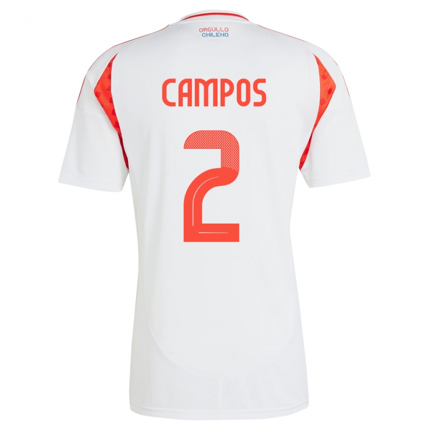 Kinder Chile Víctor Campos #2 Weiß Auswärtstrikot Trikot 24-26 T-Shirt Schweiz