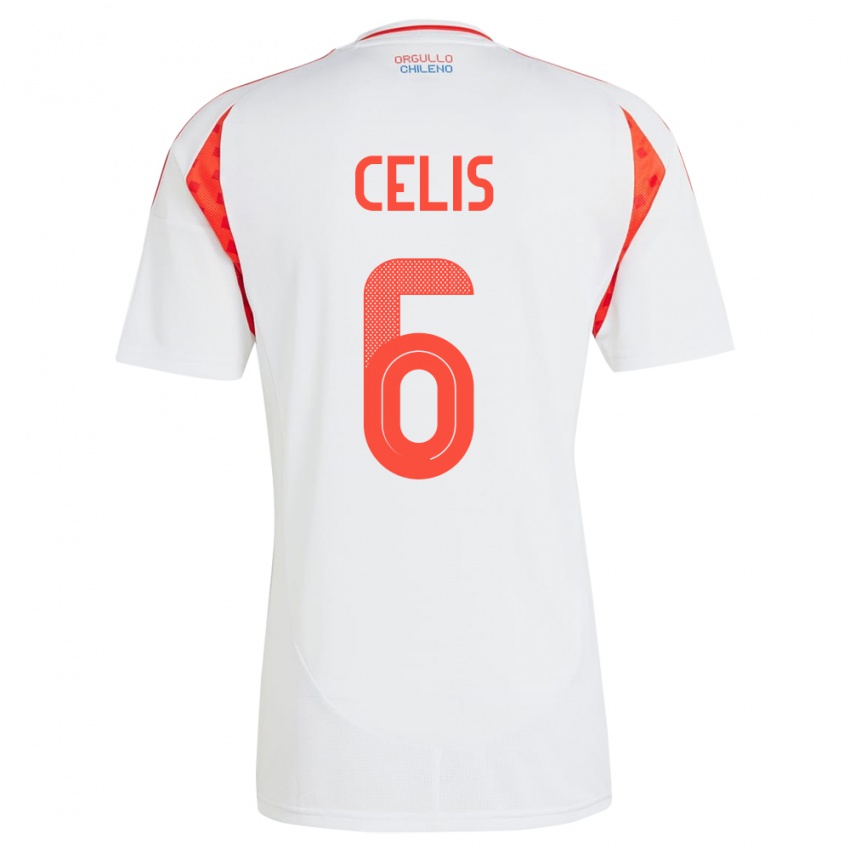 Kinder Chile Milovan Celis #6 Weiß Auswärtstrikot Trikot 24-26 T-Shirt Schweiz