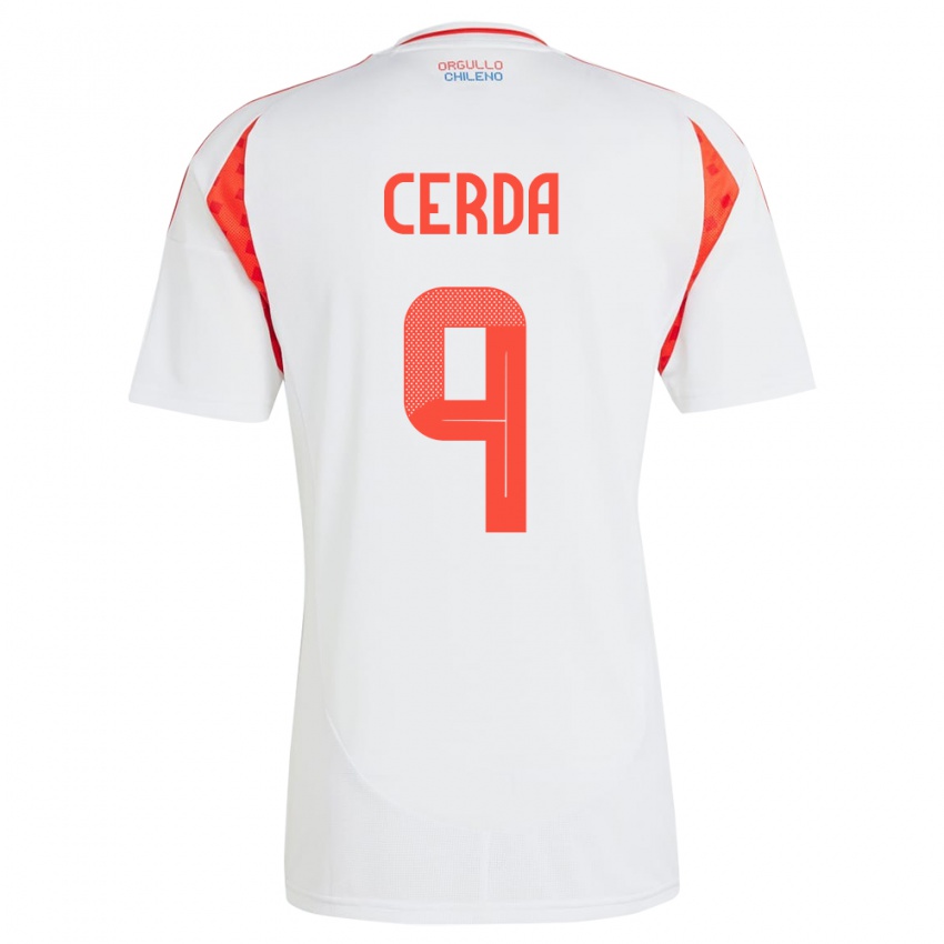 Kinder Chile Axel Cerda #9 Weiß Auswärtstrikot Trikot 24-26 T-Shirt Schweiz