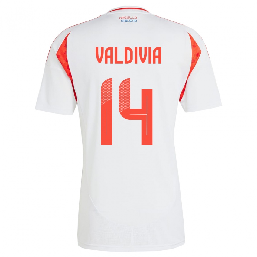 Kinder Chile Felipe Valdivia #14 Weiß Auswärtstrikot Trikot 24-26 T-Shirt Schweiz