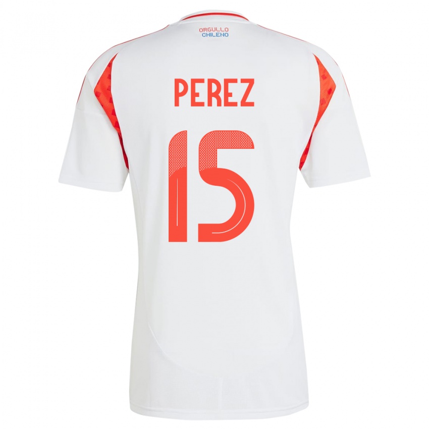 Kinder Chile Ignacio Pérez #15 Weiß Auswärtstrikot Trikot 24-26 T-Shirt Schweiz