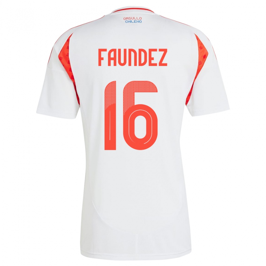 Kinder Chile Felipe Faúndez #16 Weiß Auswärtstrikot Trikot 24-26 T-Shirt Schweiz