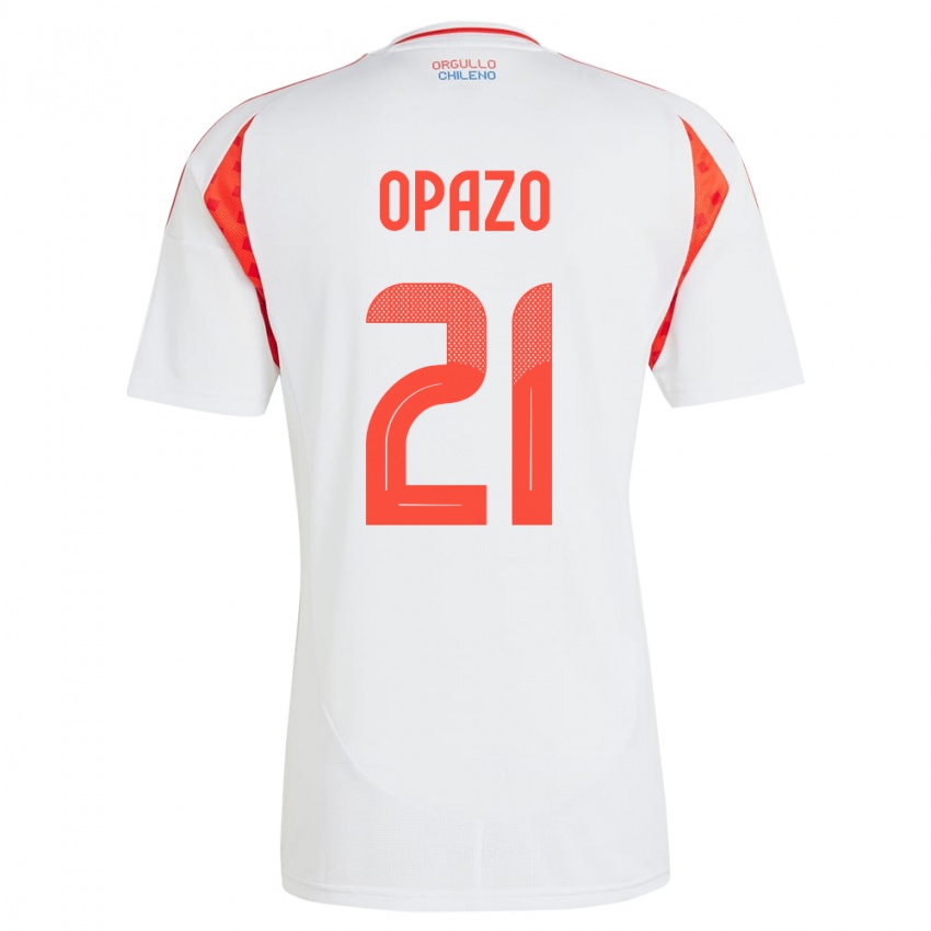 Kinder Chile Diego Opazo #21 Weiß Auswärtstrikot Trikot 24-26 T-Shirt Schweiz