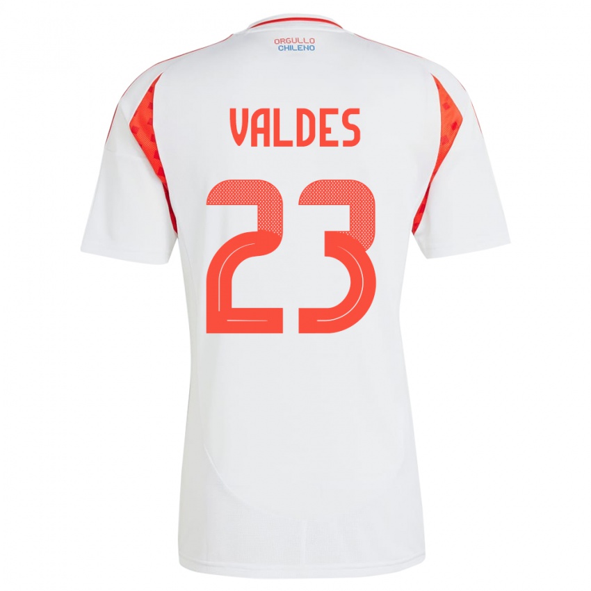 Kinder Chile Francisco Valdés #23 Weiß Auswärtstrikot Trikot 24-26 T-Shirt Schweiz