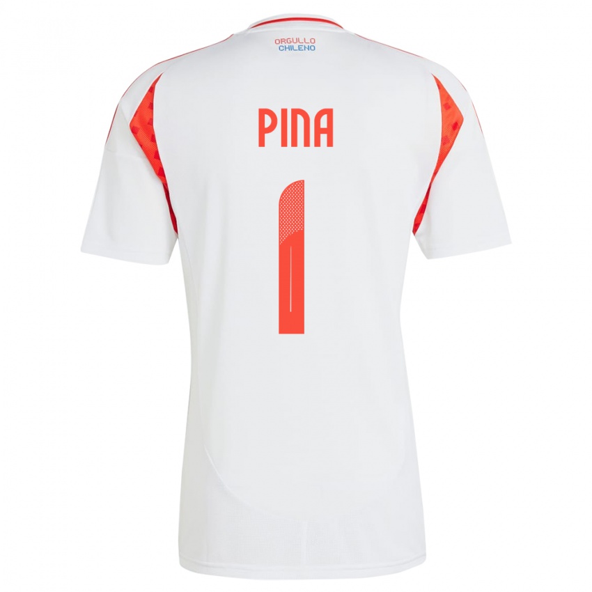 Kinder Chile Cristóbal Piña #1 Weiß Auswärtstrikot Trikot 24-26 T-Shirt Schweiz