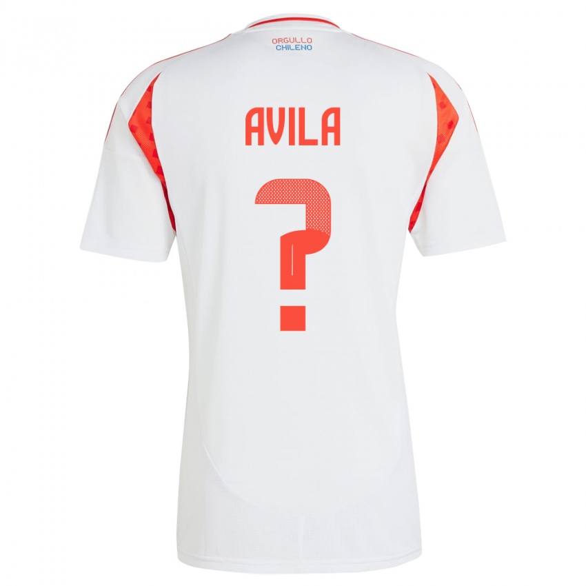 Kinder Chile Gustavo Ávila #0 Weiß Auswärtstrikot Trikot 24-26 T-Shirt Schweiz