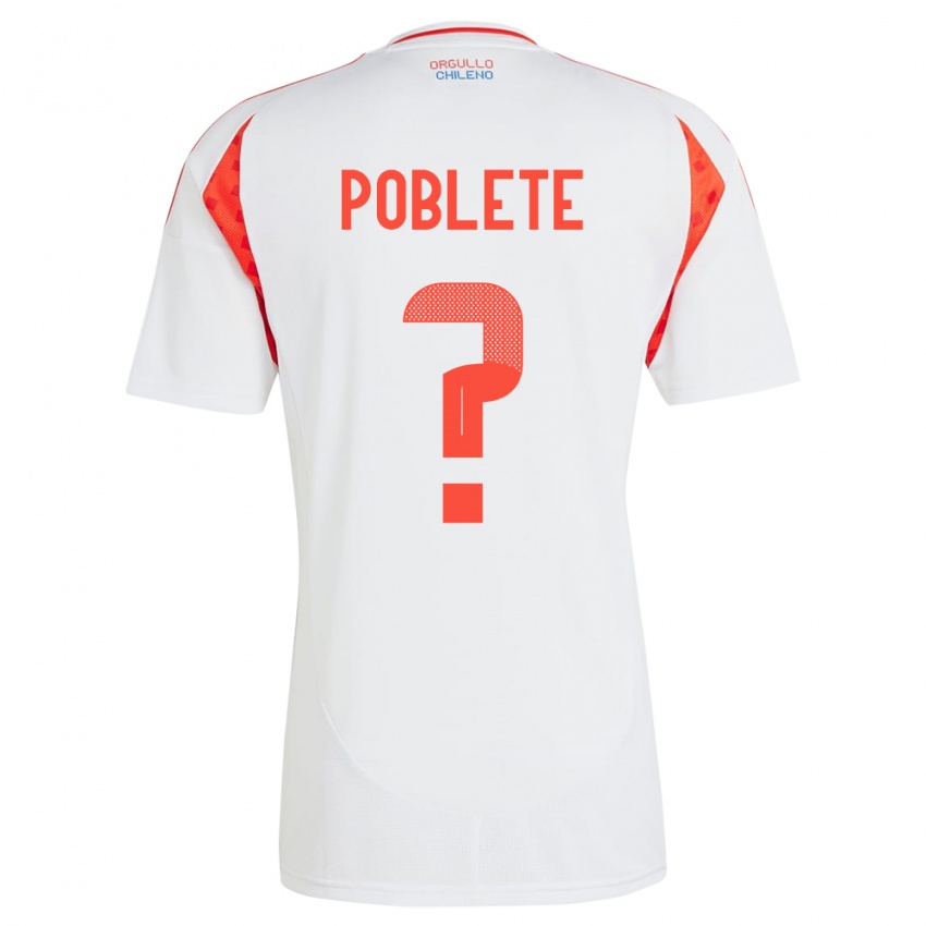 Kinder Chile José Poblete #0 Weiß Auswärtstrikot Trikot 24-26 T-Shirt Schweiz