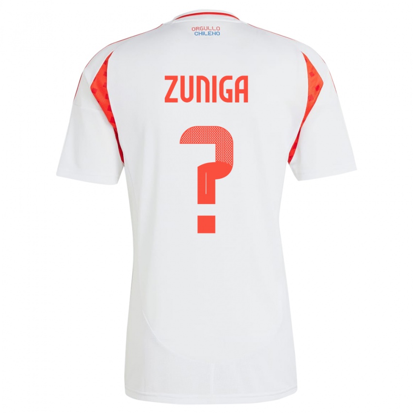 Kinder Chile Máximo Zúñiga #0 Weiß Auswärtstrikot Trikot 24-26 T-Shirt Schweiz