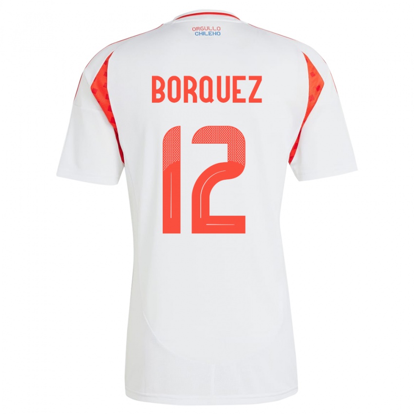 Kinder Chile Gabriela Bórquez #12 Weiß Auswärtstrikot Trikot 24-26 T-Shirt Schweiz