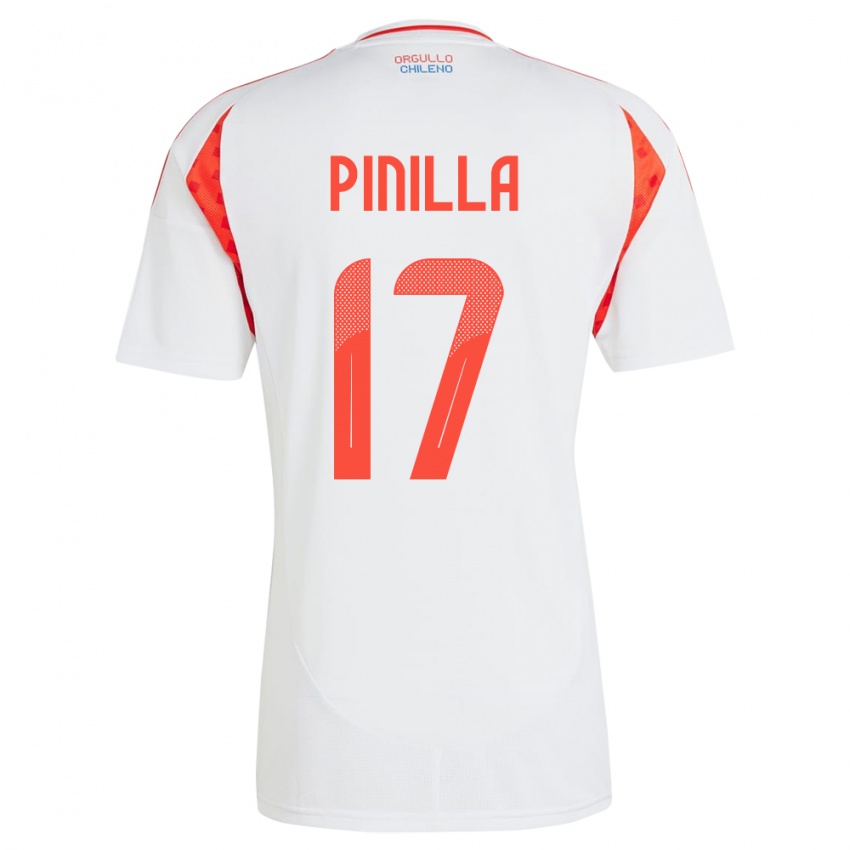 Kinder Chile Fernanda Pinilla #17 Weiß Auswärtstrikot Trikot 24-26 T-Shirt Schweiz