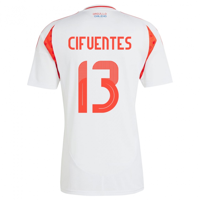 Kinder Chile Anaís Cifuentes #13 Weiß Auswärtstrikot Trikot 24-26 T-Shirt Schweiz