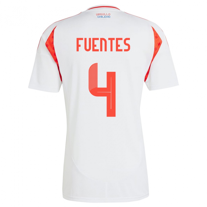 Kinder Chile Karen Fuentes #4 Weiß Auswärtstrikot Trikot 24-26 T-Shirt Schweiz