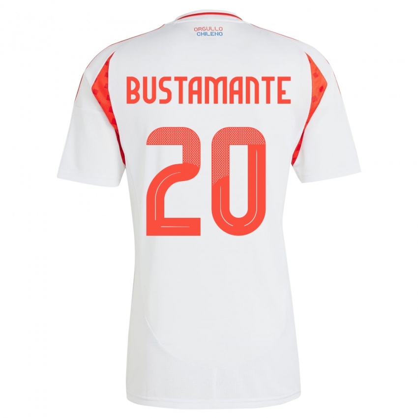 Kinder Chile Paloma Bustamante #20 Weiß Auswärtstrikot Trikot 24-26 T-Shirt Schweiz