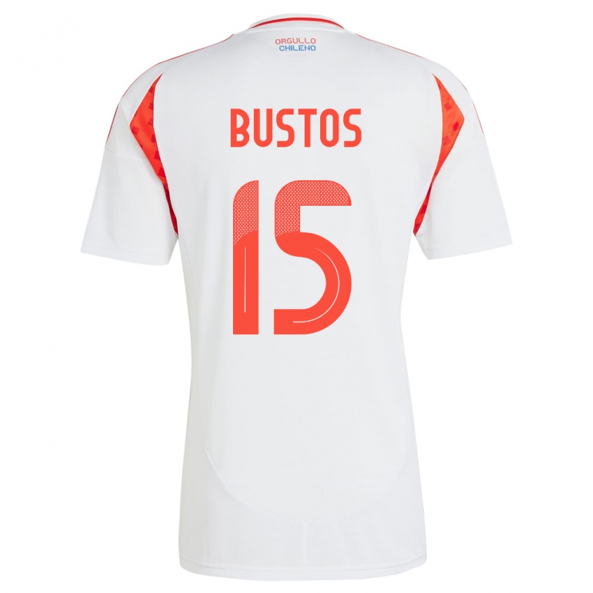 Kinder Chile Melissa Bustos #15 Weiß Auswärtstrikot Trikot 24-26 T-Shirt Schweiz