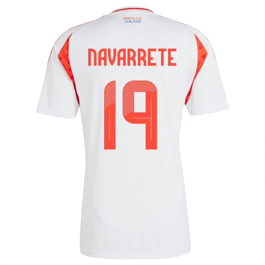 Kinder Chile Valentina Navarrete #19 Weiß Auswärtstrikot Trikot 24-26 T-Shirt Schweiz