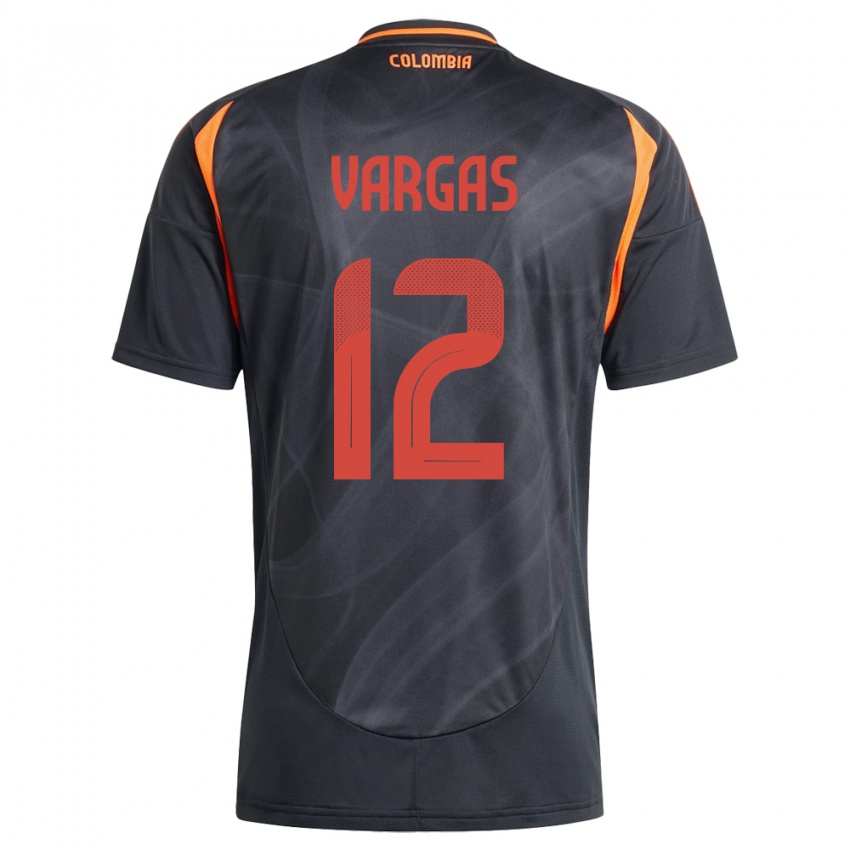 Kinder Kolumbien Camilo Vargas #12 Schwarz Auswärtstrikot Trikot 24-26 T-Shirt Schweiz