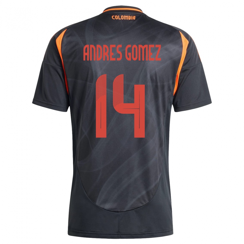 Kinder Kolumbien Carlos Andrés Gómez #14 Schwarz Auswärtstrikot Trikot 24-26 T-Shirt Schweiz