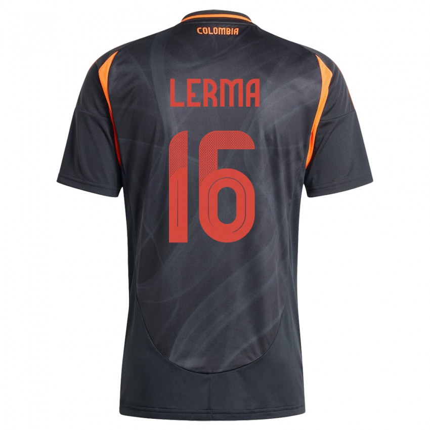 Kinder Kolumbien Jefferson Lerma #16 Schwarz Auswärtstrikot Trikot 24-26 T-Shirt Schweiz