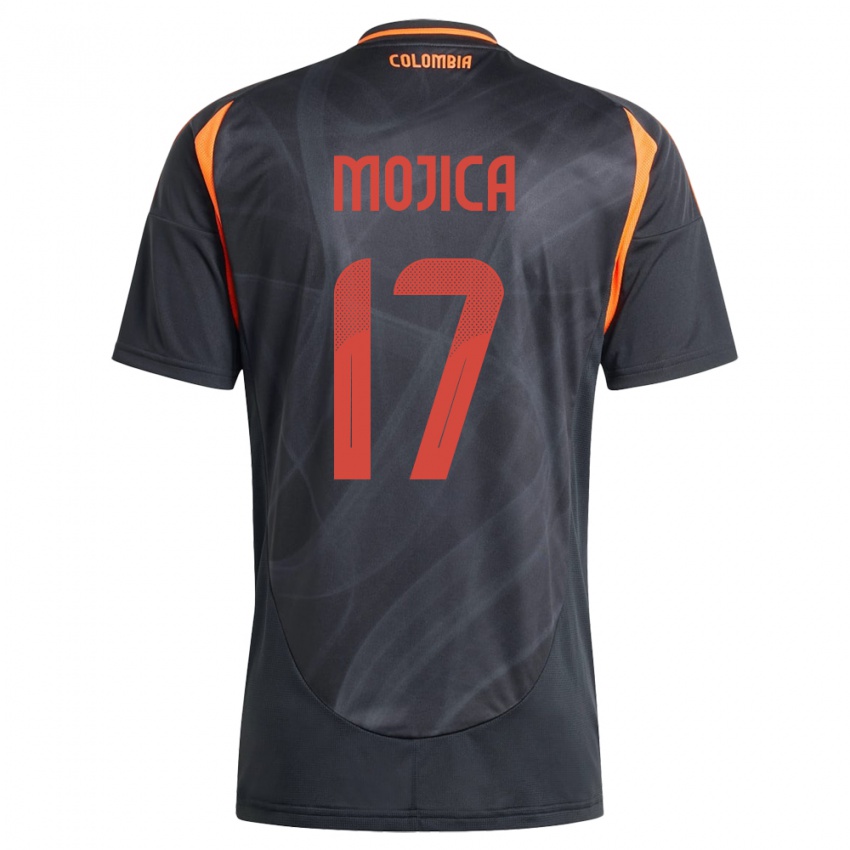 Kinder Kolumbien Johan Mojica #17 Schwarz Auswärtstrikot Trikot 24-26 T-Shirt Schweiz