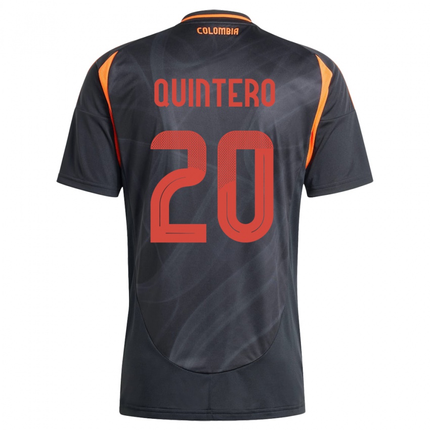 Kinder Kolumbien Juan Fernando Quintero #20 Schwarz Auswärtstrikot Trikot 24-26 T-Shirt Schweiz