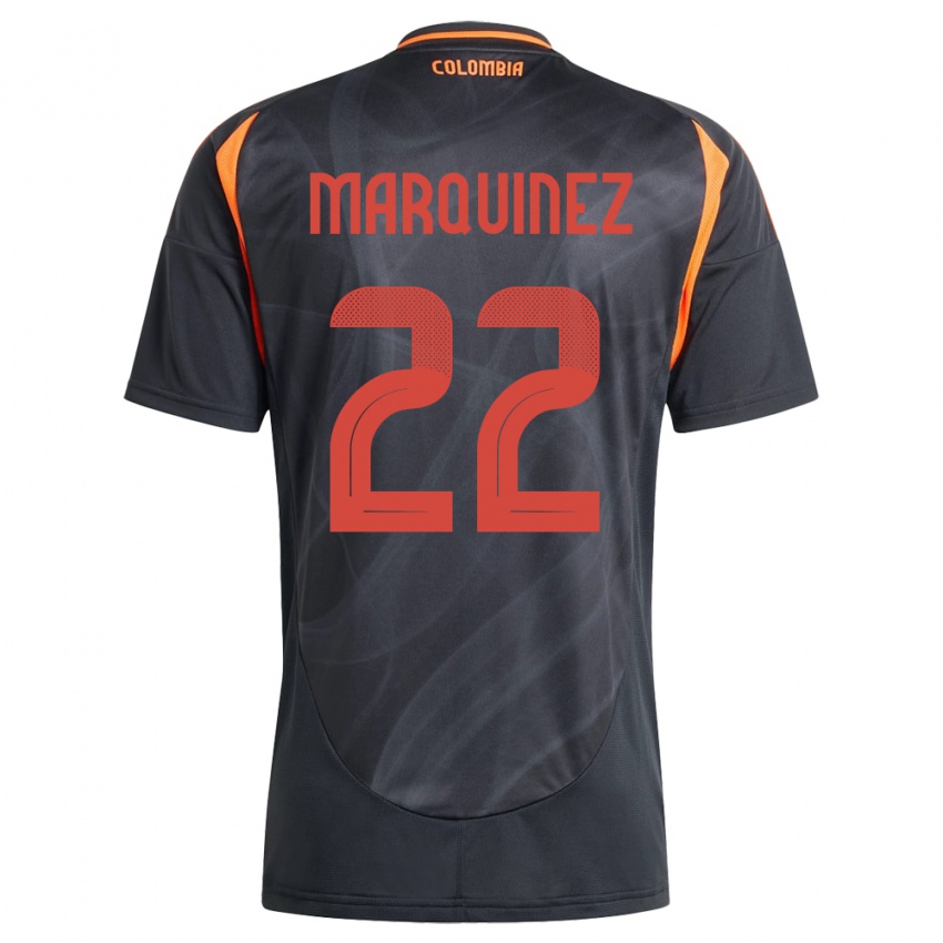 Kinder Kolumbien Luis Marquinez #22 Schwarz Auswärtstrikot Trikot 24-26 T-Shirt Schweiz
