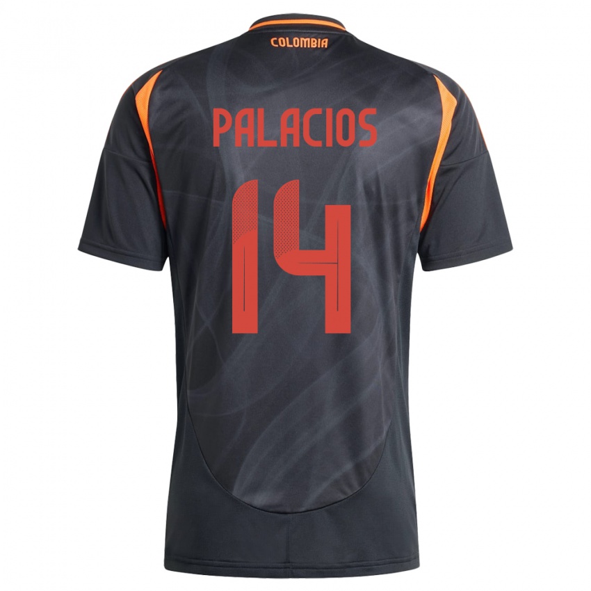Kinder Kolumbien Julián Palacios #14 Schwarz Auswärtstrikot Trikot 24-26 T-Shirt Schweiz