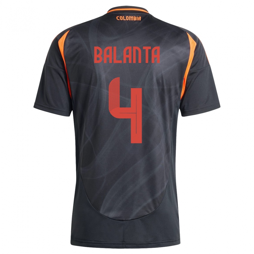 Kinder Kolumbien Marlon Balanta #4 Schwarz Auswärtstrikot Trikot 24-26 T-Shirt Schweiz