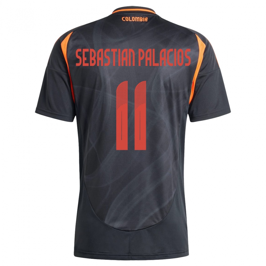 Kinder Kolumbien Juan Sebastián Palacios #11 Schwarz Auswärtstrikot Trikot 24-26 T-Shirt Schweiz