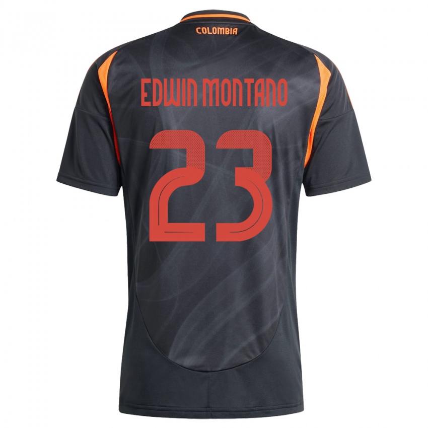 Kinder Kolumbien John Edwin Montaño #23 Schwarz Auswärtstrikot Trikot 24-26 T-Shirt Schweiz