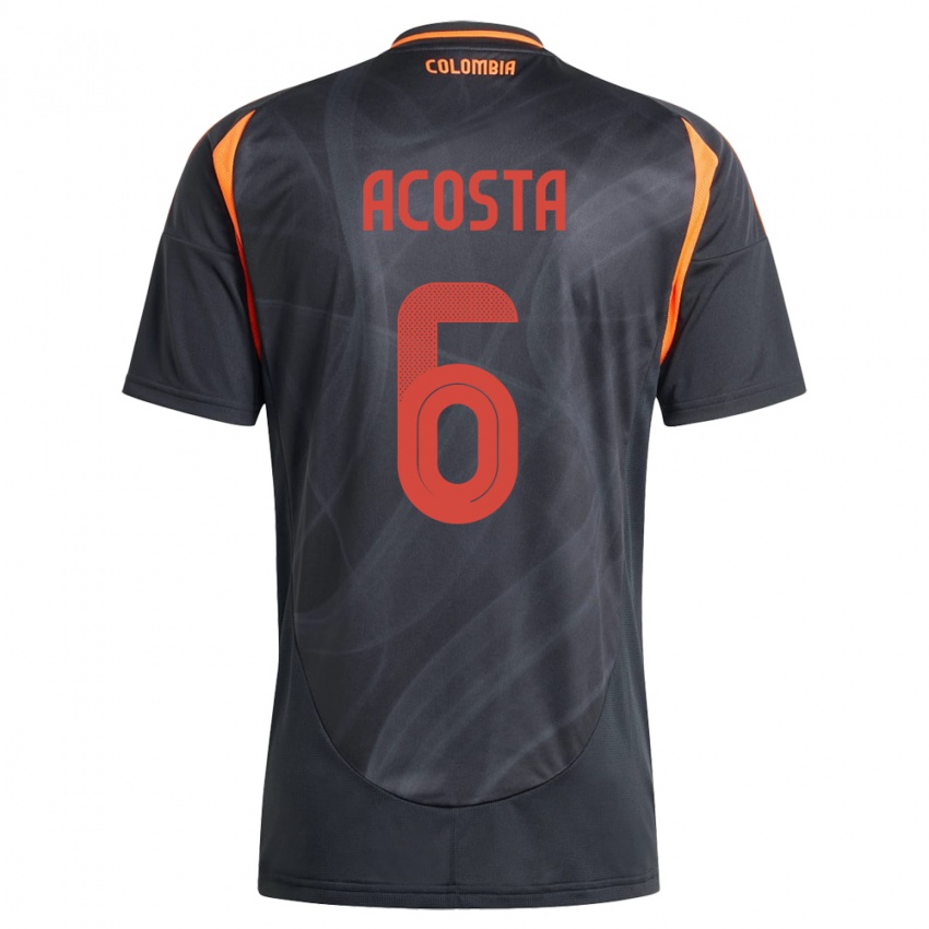 Kinder Kolumbien Viviana Acosta #6 Schwarz Auswärtstrikot Trikot 24-26 T-Shirt Schweiz