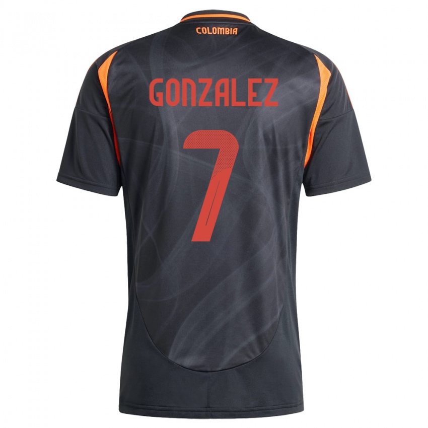 Kinder Kolumbien Celis González #7 Schwarz Auswärtstrikot Trikot 24-26 T-Shirt Schweiz