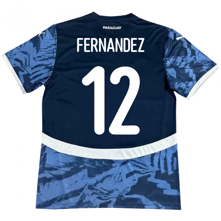 Kinder Paraguay Gatito Fernández #12 Blau Auswärtstrikot Trikot 24-26 T-Shirt Schweiz