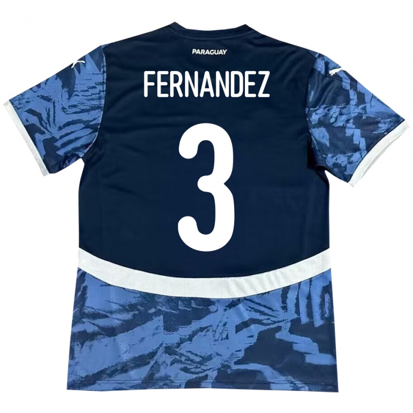 Kinder Paraguay Roberto Fernández #3 Blau Auswärtstrikot Trikot 24-26 T-Shirt Schweiz