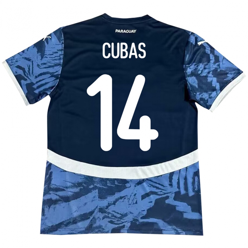 Kinder Paraguay Andrés Cubas #14 Blau Auswärtstrikot Trikot 24-26 T-Shirt Schweiz