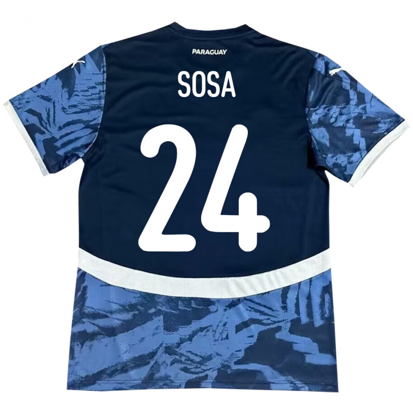 Kinder Paraguay Ramón Sosa #24 Blau Auswärtstrikot Trikot 24-26 T-Shirt Schweiz