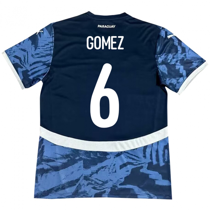 Kinder Paraguay Marcos Gómez #6 Blau Auswärtstrikot Trikot 24-26 T-Shirt Schweiz