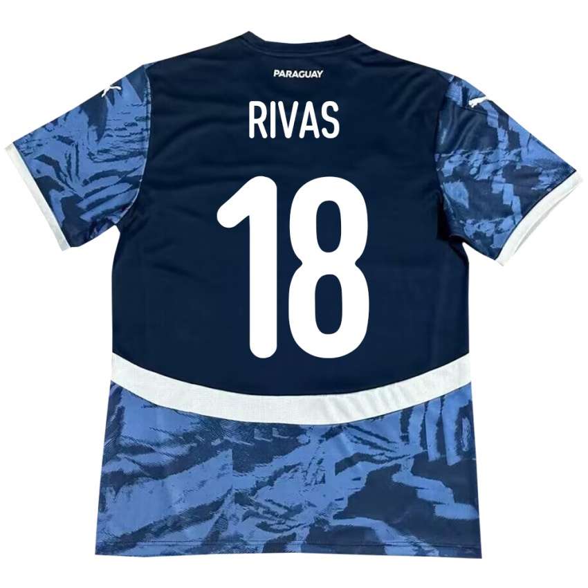 Kinder Paraguay Daniel Rivas #18 Blau Auswärtstrikot Trikot 24-26 T-Shirt Schweiz